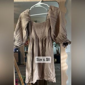 Nude dress with sleeves